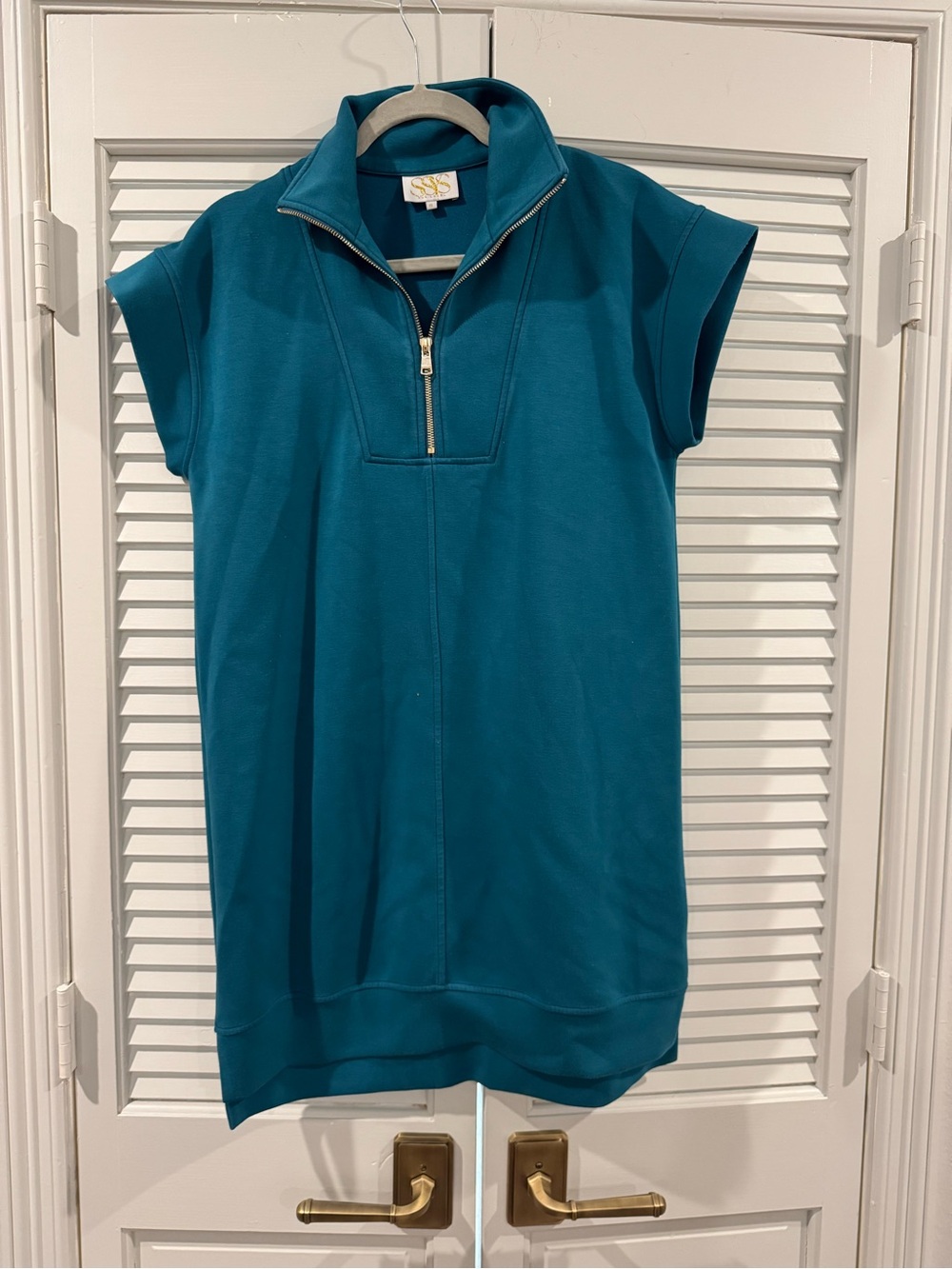 SSS Teal Zip-Neck Mini Dress